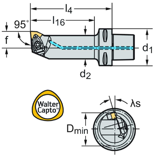 ワルタージャパン（株） ボーリングバー リジットクランプ C4 ボーリングバー　リジットクランプ C4-DWLNL-17090-08