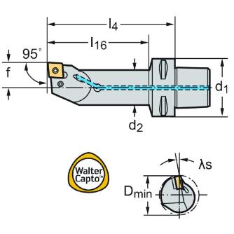 ワルタージャパン（株） ボーリングバー レバークランプ C4 ボーリングバー　レバークランプ C4-PCLNL-17090-12