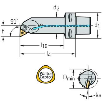 ワルタージャパン（株） ボーリングバー レバークランプ C4 ボーリングバー　レバークランプ C4-PTFNR-22110-16W
