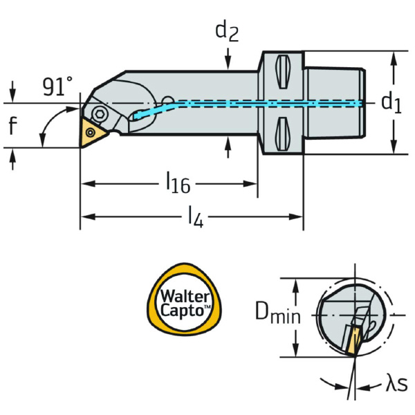 ワルタージャパン（株） ボーリングバー レバークランプ C4 ボーリングバー　レバークランプ C4-PTFNR-22110-16W