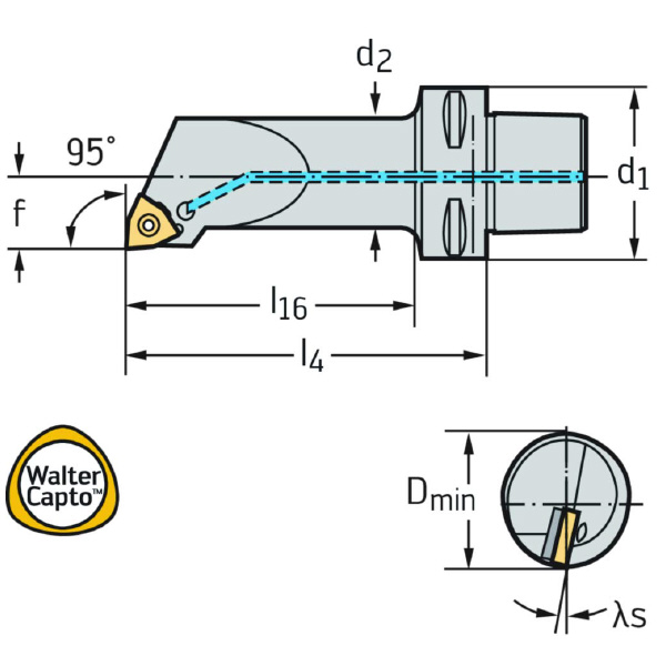 ワルタージャパン（株） ボーリングバー レバークランプ C4 ボーリングバー　レバークランプ C4-PWLNR-22110-08