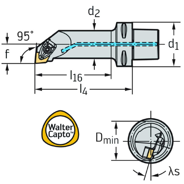 ワルタージャパン（株） ボーリングバー リジットクランプ C6 ボーリングバー　リジットクランプ C6-DCLNR-27140-16