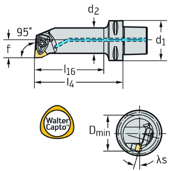 ワルタージャパン（株） ボーリングバー リジットクランプ C6 ボーリングバー　リジットクランプ C6-DWLNR-27140-10