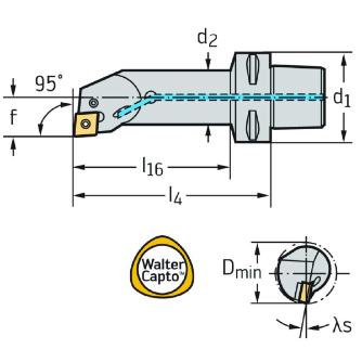 ワルタージャパン（株） ボーリングバー レバークランプ C6 ボーリングバー　レバークランプ C6-PCLNR-27140-16