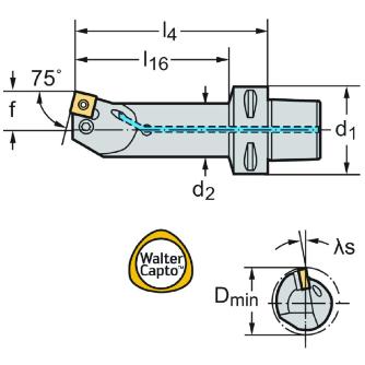 ワルタージャパン（株） ボーリングバー レバークランプ C6 ボーリングバー　レバークランプ C6-PSKNL-35175-15