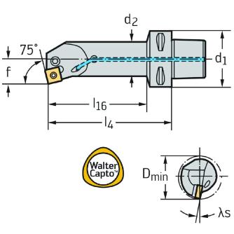 ワルタージャパン（株） ボーリングバー レバークランプ C6 ボーリングバー　レバークランプ C6-PSKNR-35175-15