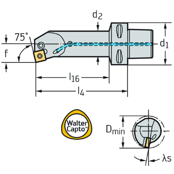 ワルタージャパン（株） ボーリングバー レバークランプ C6 ボーリングバー　レバークランプ C6-PSKNR-35175-15