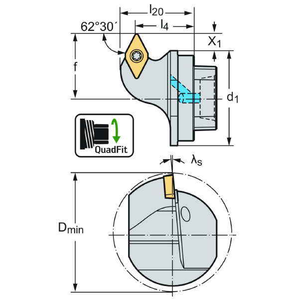 ワルタージャパン（株） 交換式ヘッド スクリュークランプ Q25 交換式ヘッド　スクリュークランプ Q25-SDXCL-17018-11