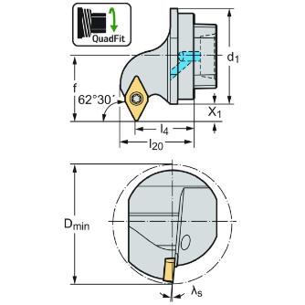 ワルタージャパン（株） 交換式ヘッド スクリュークランプ Q25 交換式ヘッド　スクリュークランプ Q25-SDXCR-17018-11