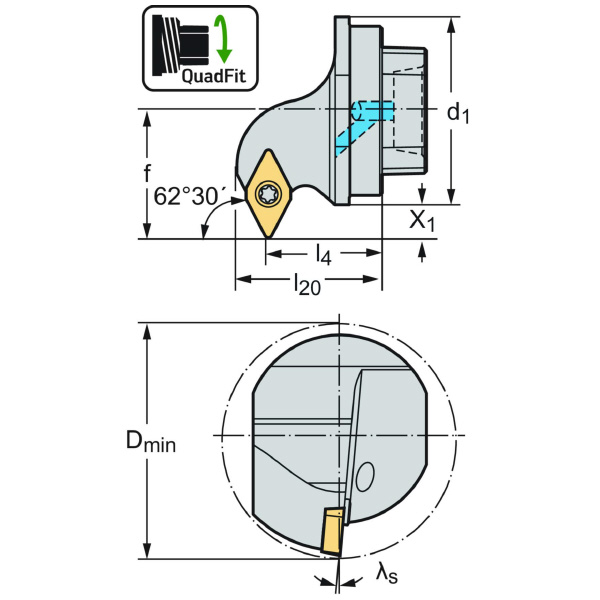 ワルタージャパン（株） 交換式ヘッド スクリュークランプ Q32 交換式ヘッド　スクリュークランプ Q32-SDXCR-22025-11