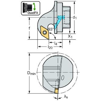 ワルタージャパン（株） 交換式ヘッド スクリュークランプ Q40 交換式ヘッド　スクリュークランプ Q40-SDUCR-27017-11X