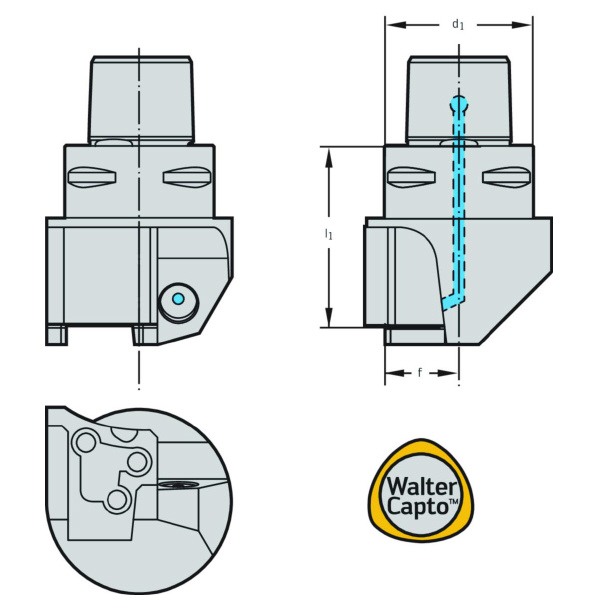 ワルタージャパン（株） 旋削ホルダー モジュール式 C6 旋削ホルダー　モジュール式 C6-MSS-E32L90
