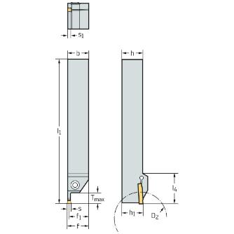 ワルタージャパン（株） シャンク工具 外径溝加工 G1011 シャンク工具　外径溝加工 G1011.1212L-2T12GX16