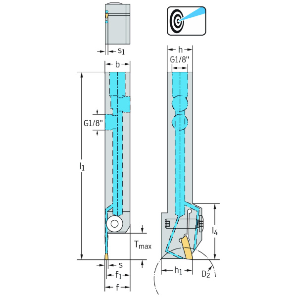 ワルタージャパン（株） シャンク工具 外径溝加工 G1011 シャンク工具　外径溝加工 G1011.1212L-2T12GX16-P