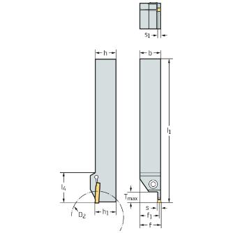 ワルタージャパン（株） シャンク工具 外径溝加工 G1011 シャンク工具　外径溝加工 G1011.1212R-2T12GX16