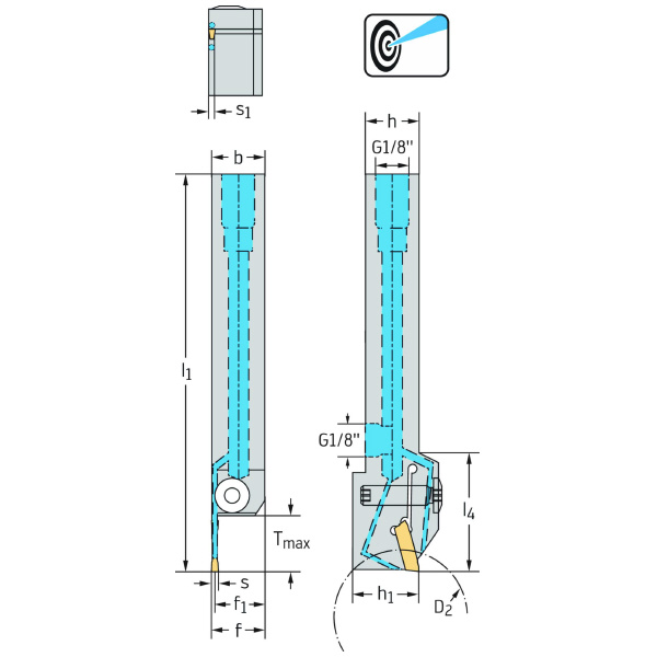 ワルタージャパン（株） シャンク工具 外径溝加工 G1011 シャンク工具　外径溝加工 G1011.12L-5T21GX24-P