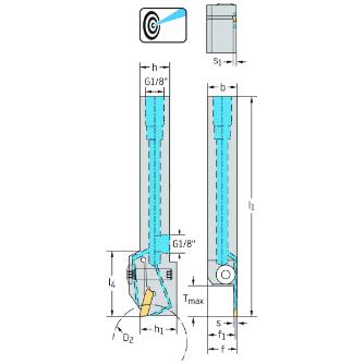 ワルタージャパン（株） シャンク工具 外径溝加工 G1011 シャンク工具　外径溝加工 G1011.12R-4T21GX24-P
