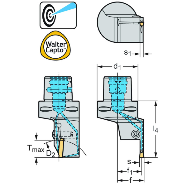 ワルタージャパン（株） 溝入れホルダー 外径溝加工 G1011-C 溝入れホルダー　外径溝加工 G1011-C5L-5T21GX24-P