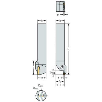 ワルタージャパン（株） シャンク工具 端面溝入れ加工 G1111 シャンク工具　端面溝入れ加工 G1111.16R-6T25-058GX24