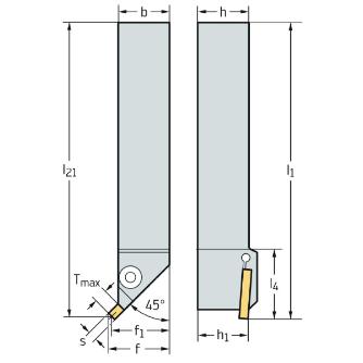 ワルタージャパン（株） シャンク工具 汎用 45° G1551 シャンク工具　汎用　４５° G1551.2020L-T6GX24