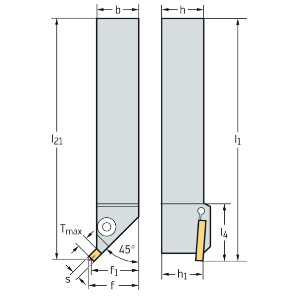 ワルタージャパン（株） シャンク工具 汎用 45° G1551 シャンク工具　汎用　４５° G1551.2020L-T6GX24