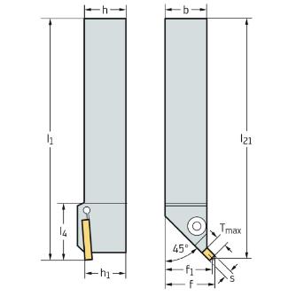 ワルタージャパン（株） シャンク工具 汎用 45° G1551 シャンク工具　汎用　４５° G1551.2020R-T6GX24