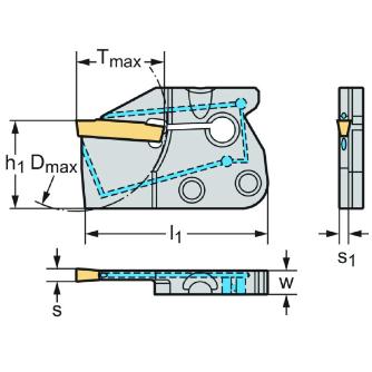 ワルタージャパン（株） 溝入れモジュール 外径溝加工 G1634 溝入れモジュール　外径溝加工 G1634-33L-3T21GX24-P