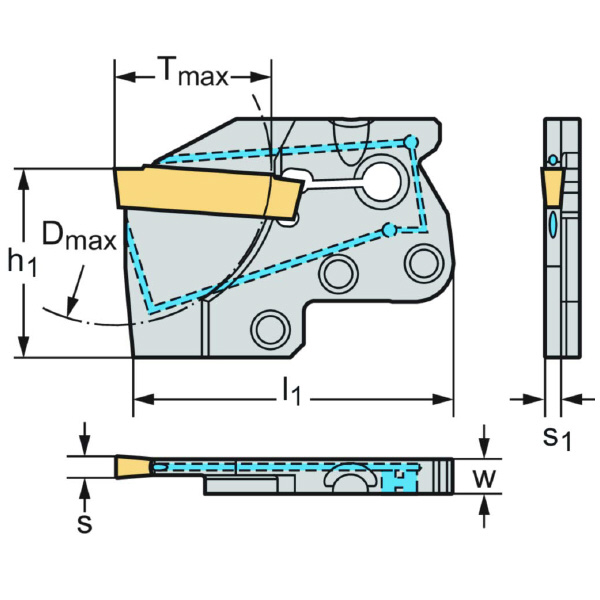 ワルタージャパン（株） 溝入れモジュール 外径溝加工 G1634 溝入れモジュール　外径溝加工 G1634-43L-3T33GX34-P
