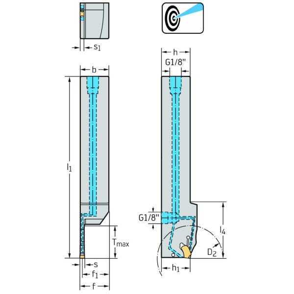 ワルタージャパン（株） シャンク工具 外径溝加工 G2012 シャンク工具　外径溝加工 G2012.08L-2T16SX-P