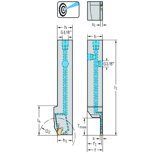 ワルタージャパン（株） シャンク工具 外径溝加工 G2012 シャンク工具　外径溝加工 G2012.1212R-2T16SX-P