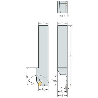 ワルタージャパン（株） シャンク工具 外径溝加工 G2012 シャンク工具　外径溝加工 G2012.12R-1.5T15SX