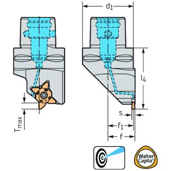 ワルタージャパン（株） 溝入れホルダー 外径溝加工 G3011-C 溝入れホルダー　外径溝加工 G3011-C4R-MX22-2-P