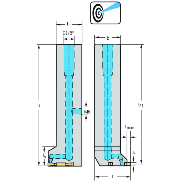 ワルタージャパン（株） シャンク工具 外径溝加工 G3021 シャンク工具　外径溝加工 G3021-2525R-MX22-4-P