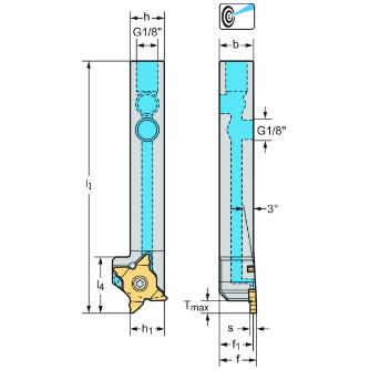 ワルタージャパン（株） シャンク工具 3° 外径溝加工 G3051 シャンク工具　３°　外径溝加工 G3051-1616R-MX22-2-P