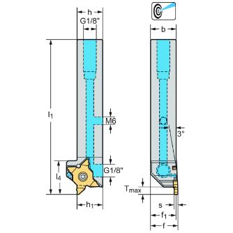 ワルタージャパン（株） シャンク工具 3° 外径溝加工 G3051 シャンク工具　３°　外径溝加工 G3051-2020R-MX22-2-P