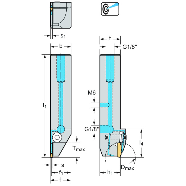 ワルタージャパン（株） シャンク 外径溝加工 G4011 シャンク　外径溝加工 G4011-2525L-3T17DX18-P