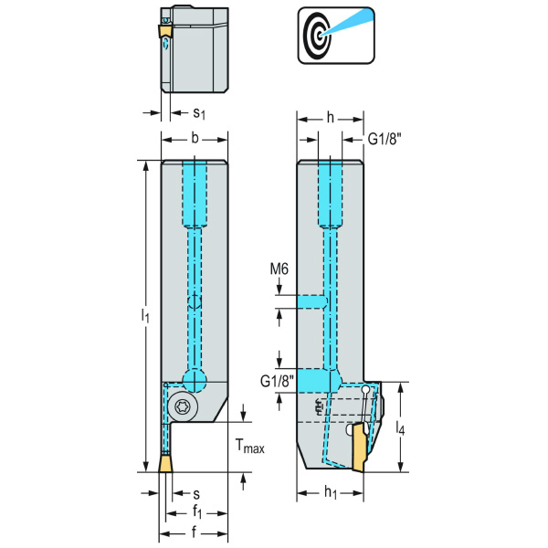 ワルタージャパン（株） シャンク 外径溝加工 G4011 シャンク　外径溝加工 G4011-2525L-4T17DX18-P