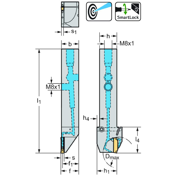 ワルタージャパン（株） シャンク 外径溝加工 G4014 シャンク　外径溝加工 G4014-1212L-2T12DX18-P