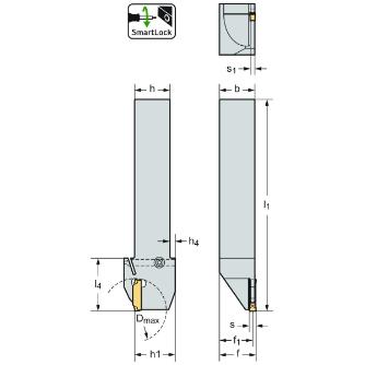 ワルタージャパン（株） シャンク 外径溝加工 G4014 シャンク　外径溝加工 G4014-1212R-1T12DX18