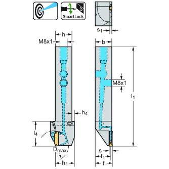 ワルタージャパン（株） シャンク 外径溝加工 G4014 シャンク　外径溝加工 G4014-1212R-2T12DX18-P