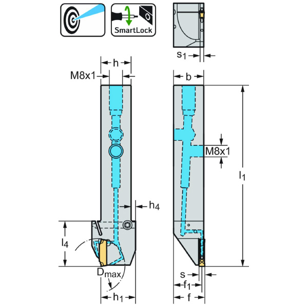ワルタージャパン（株） シャンク 外径溝加工 G4014 シャンク　外径溝加工 G4014-1212R-3T12DX18-P