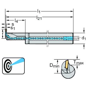 ワルタージャパン（株） ボーリングバー 内径溝加工 G4221 ボーリングバー　内径溝加工 G4221-25RL-3T08-DX18-P