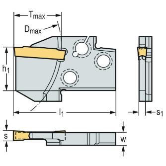 ワルタージャパン（株） 溝入れモジュール 外径溝加工 MSS-E 溝入れモジュール　外径溝加工 MSS-E20L12-GX16-1