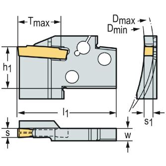 ワルタージャパン（株） 溝入れモジュール 端面溝加工 MSS-E 溝入れモジュール　端面溝加工 MSS-E25L15-GX24-2A5070