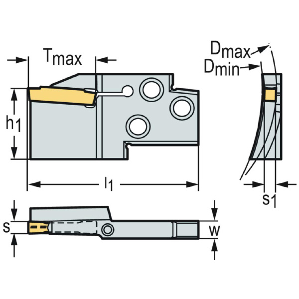 ワルタージャパン（株） 溝入れモジュール 端面溝加工 MSS-E 溝入れモジュール　端面溝加工 MSS-E25L21-GX24-3C100150