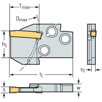 ワルタージャパン（株） 溝入れモジュール 外径溝加工 MSS-E 溝入れモジュール　外径溝加工 MSS-E25R12-GX16-1