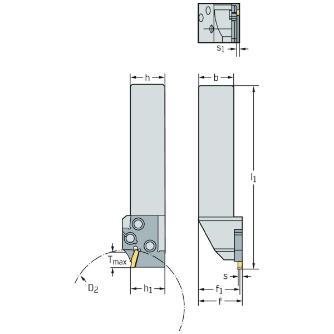 ワルタージャパン（株） シャンク工具 外径溝加工 NCAE シャンク工具　外径溝加工 NCAE20-2020R-GX16-1