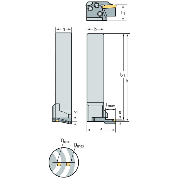 ワルタージャパン（株） シャンク工具 端面溝入れ加工 NCHE シャンク工具　端面溝入れ加工 NCHE25-2525R-GX24-2-1