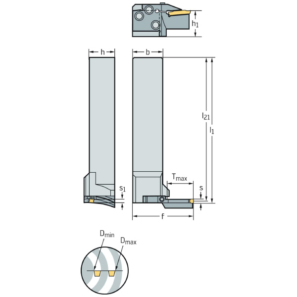 ワルタージャパン（株） シャンク工具 外径溝加工 NCOE シャンク工具　外径溝加工 NCOE25-2525R-GX24-3-3