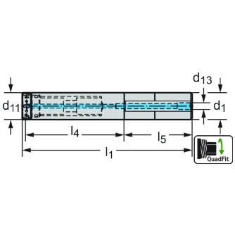 ワルタージャパン（株） CaptoTM アダプター ビビり抑制 A3000 円筒シャンクアダプター　ビビり抑制 A3000-25-Q25-130